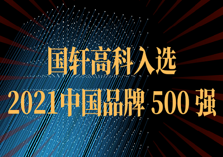國(guó)軒高科入選2021中國(guó)品牌500強(qiáng)