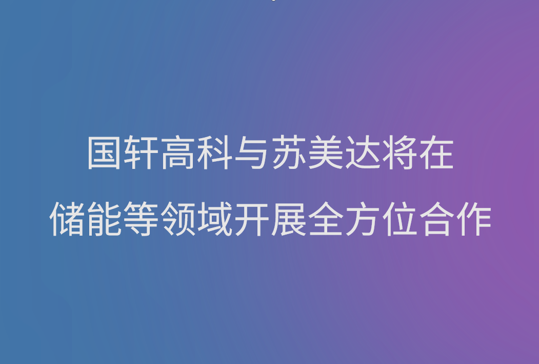 國(guó)軒高科與蘇美達(dá)將在儲(chǔ)能等領(lǐng)域開(kāi)展全方位合作